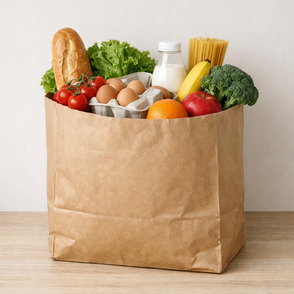 Fargerik samling av dagligvarer