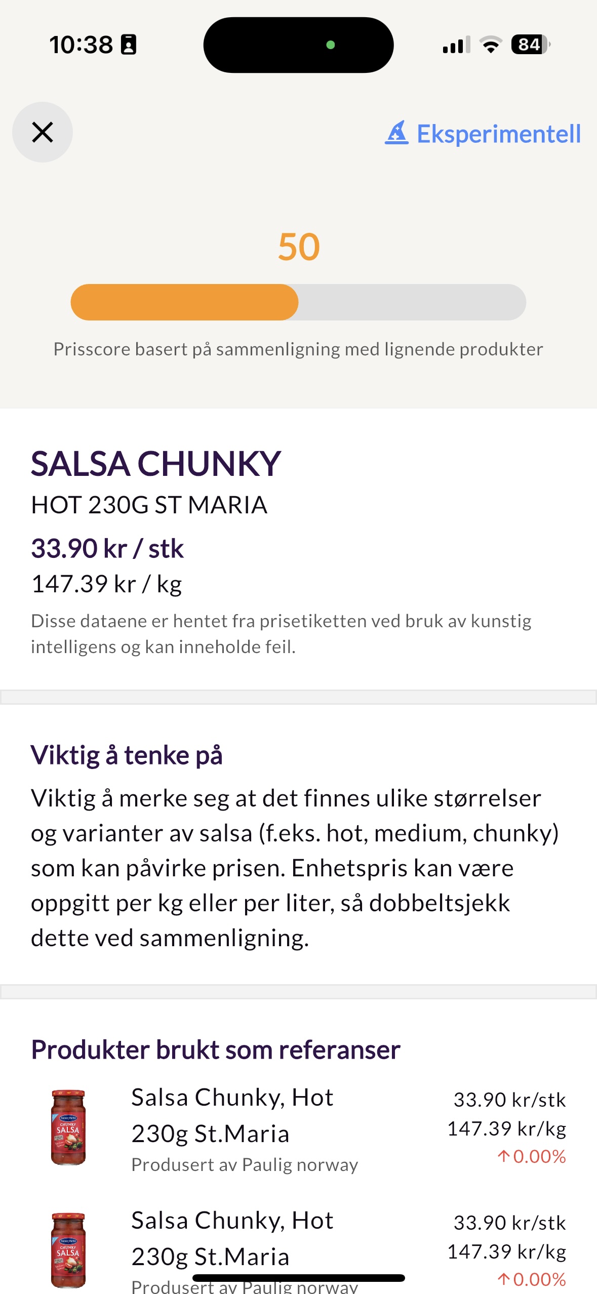 Prissjekk i aksjon